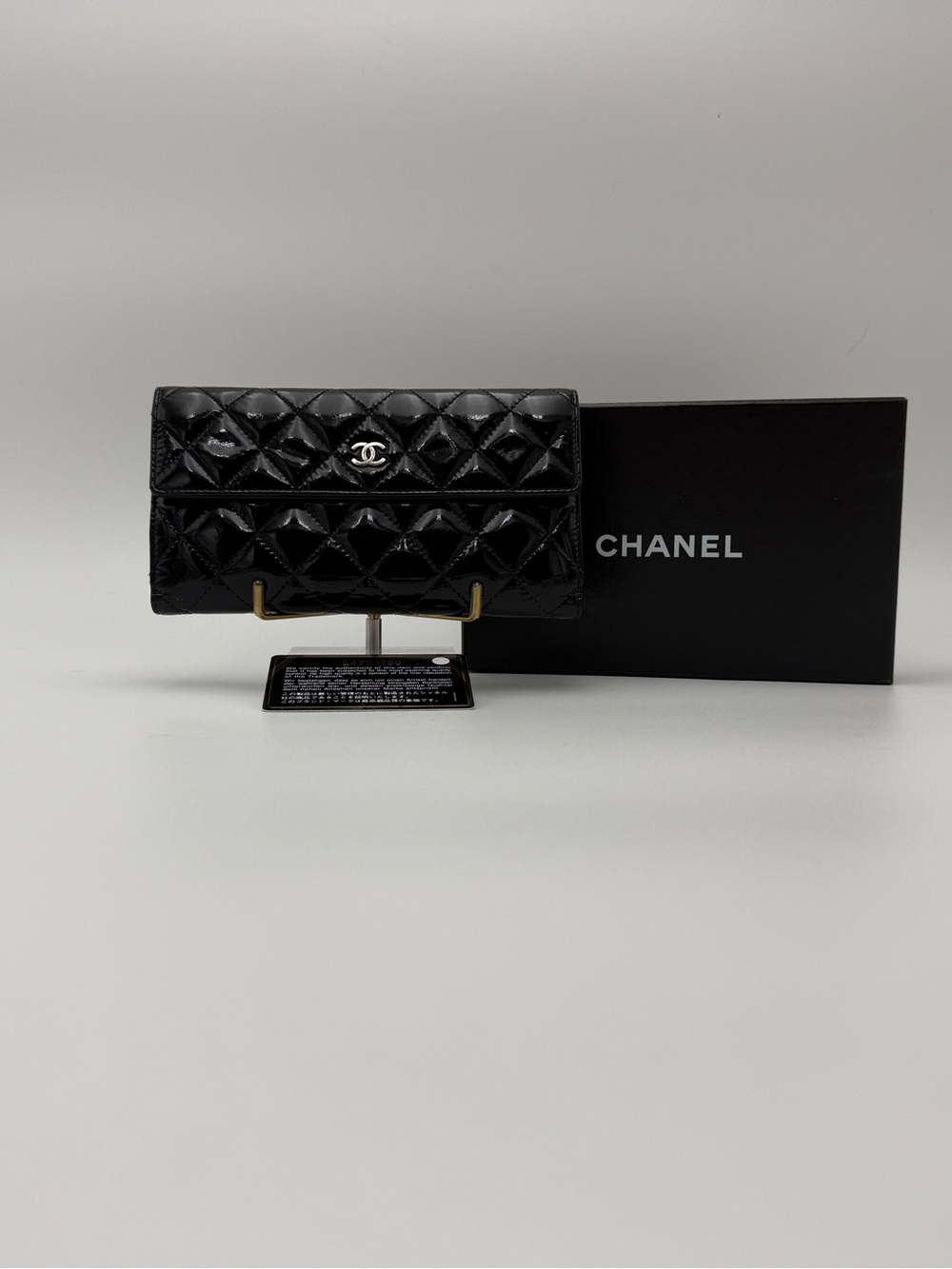 CHANEL CC Brilliant Flap Wallet Quilted Patent Leather